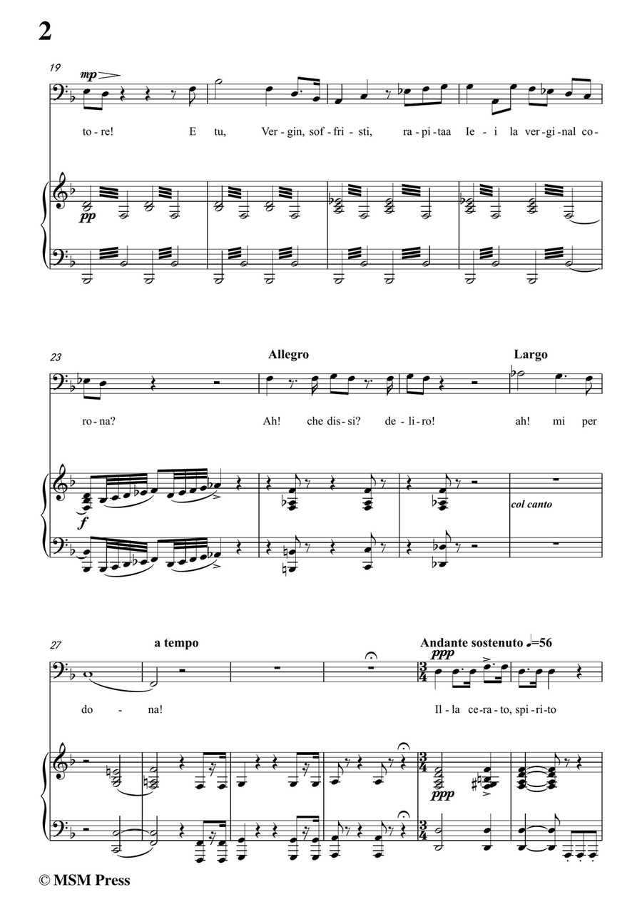 Verdi-Il lacerate spirito(A te l'estremo addio) in d minor, for Voice and Piano Piano, Vocal scores gallery preview page 4