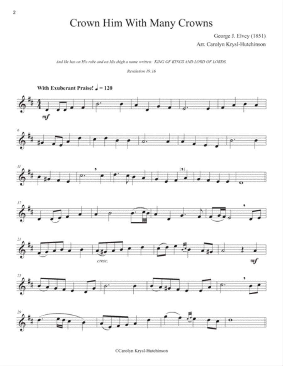 Hymns of Praise and Worship for Unaccompanied Flute, Volume 1 Flute Solo scores gallery preview page 4