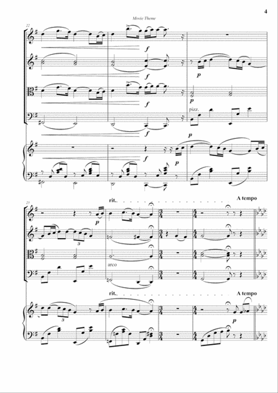 Movie Theme Movie Theme Piano Quartet scores gallery preview page 4