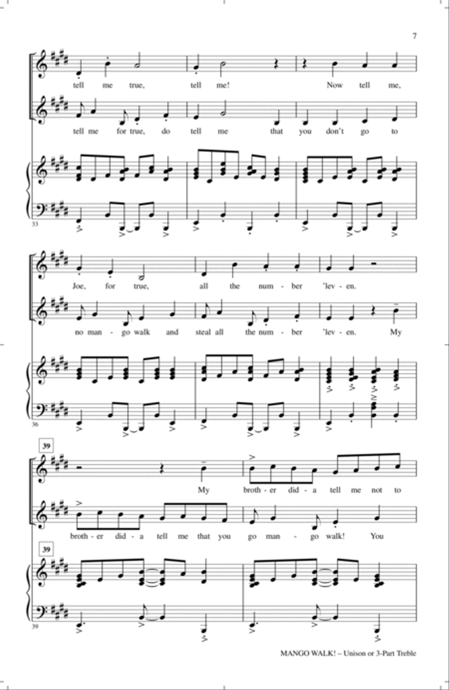 Mango Walk Mango Walk Unison Choir scores gallery preview page 5