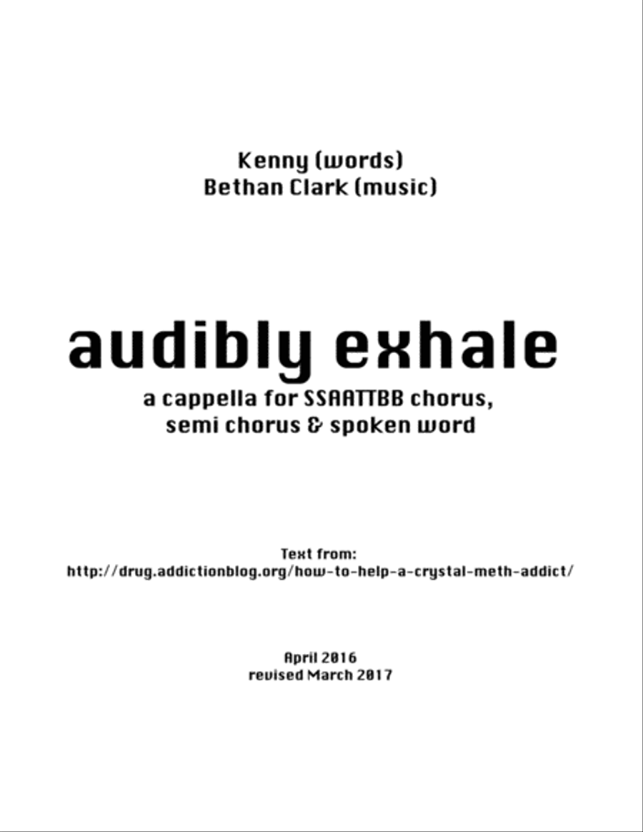 Audibly Exhale describes the experience of a crystal meth addict Divisi scores gallery preview page 1