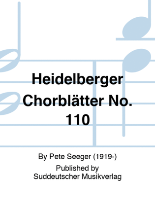 Heidelberger Chorblätter No. 110
