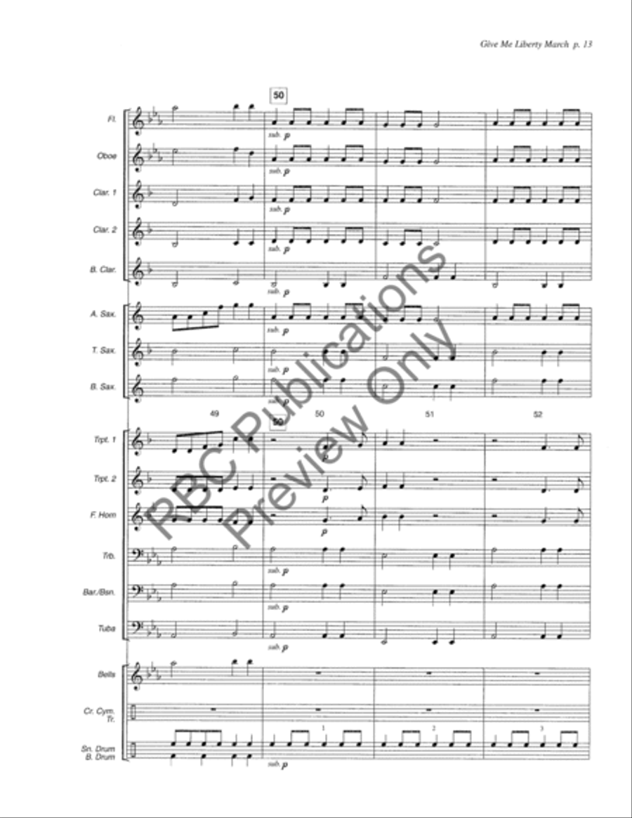 Give Me Liberty March Give Me Liberty March Concert Band scores gallery preview page 16