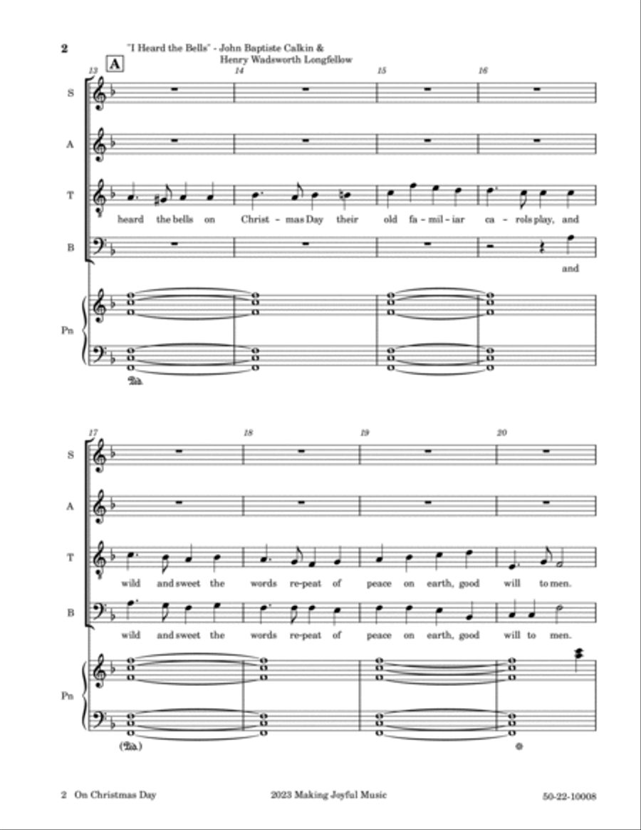 On Christmas Day - SATB divisi Ensemble Divisi scores gallery preview page 2