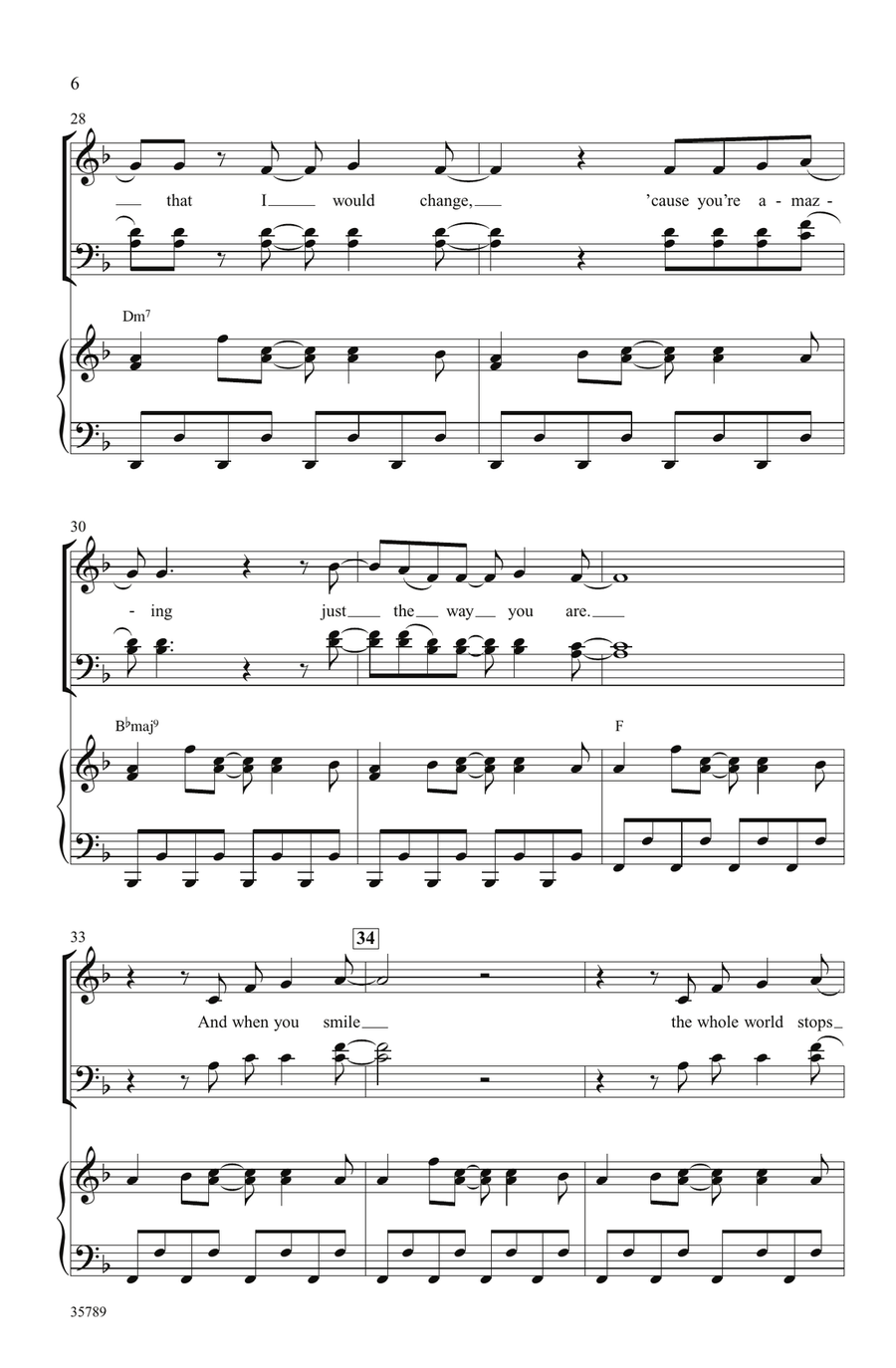 Just the Way You Are (Amazing) by Bruno Mars 4-Part - Digital Sheet Music page 5