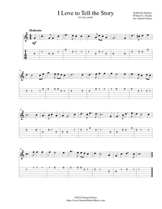 I Love to Tell the Story - for easy guitar with TAB