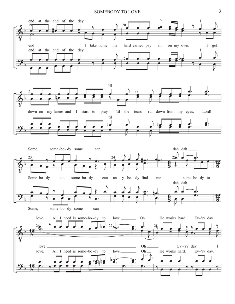 Somebody To Love Somebody To Love TTBB scores gallery preview page 3