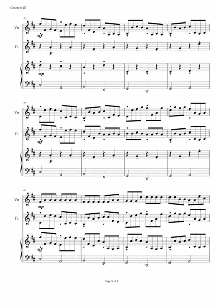 "Canon in D" - piano/organ, violin, flute
