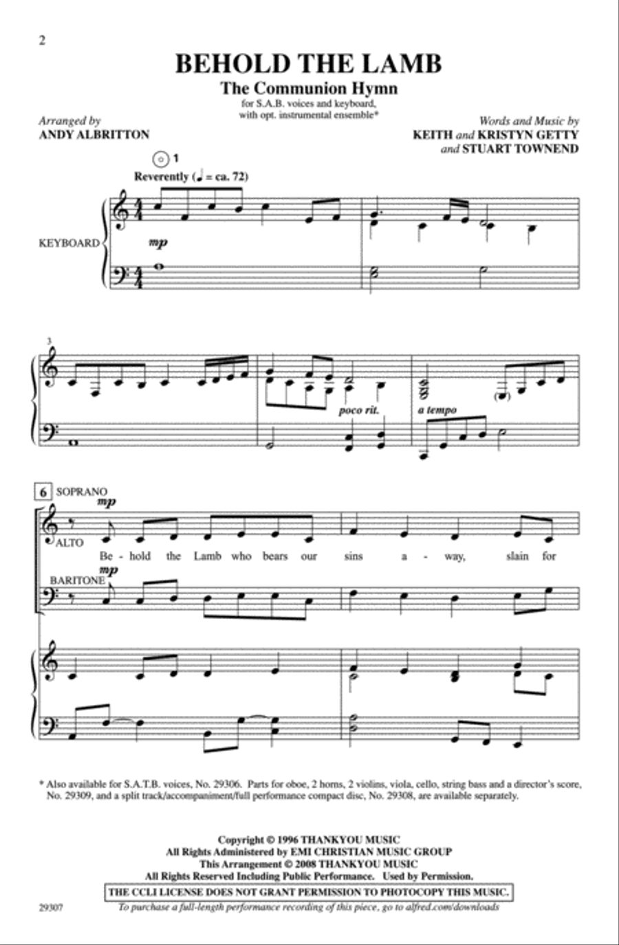 Behold the Lamb Behold the Lamb 3-Part scores gallery preview page 2