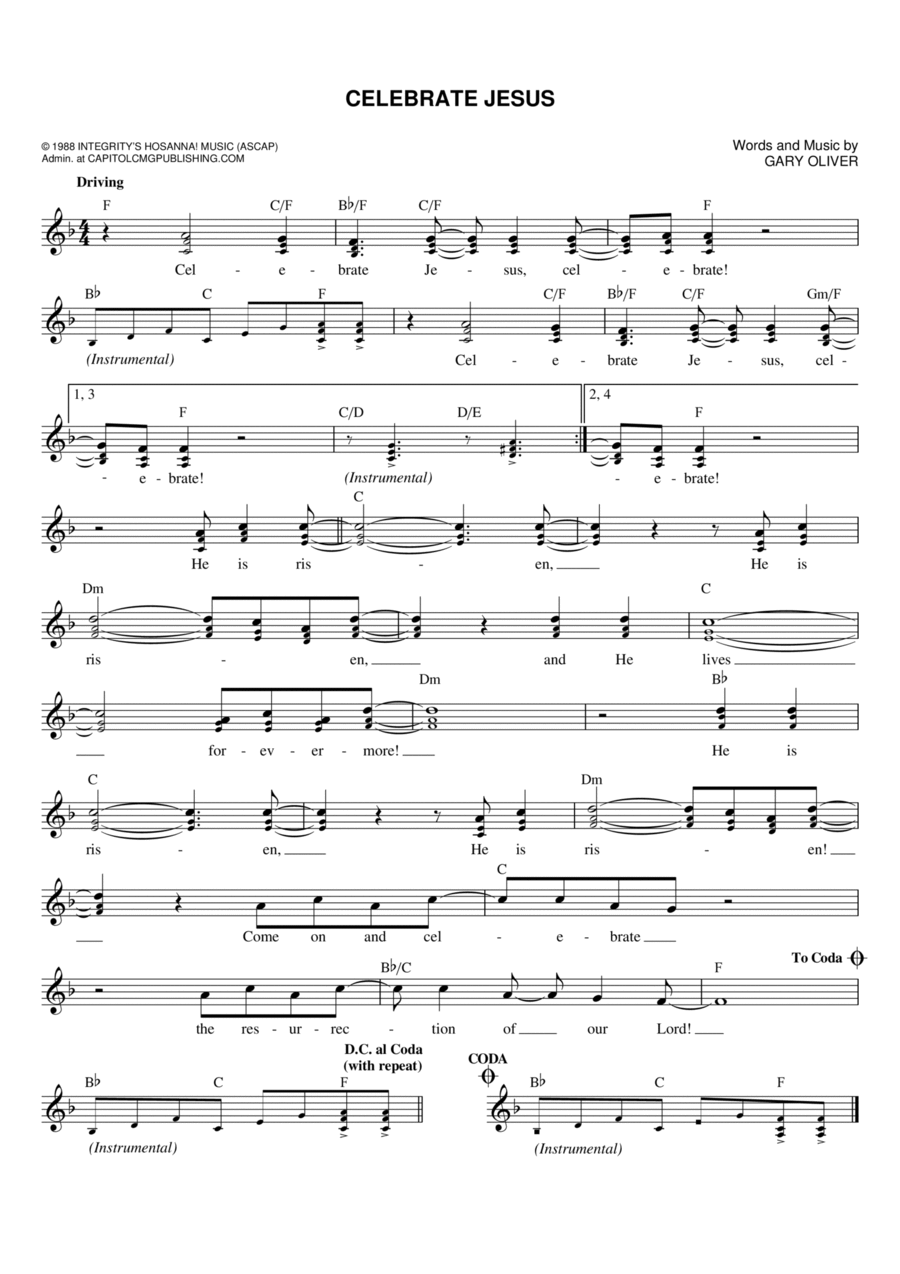 Celebrate Jesus Celebrate Jesus Flute scores gallery preview page 1