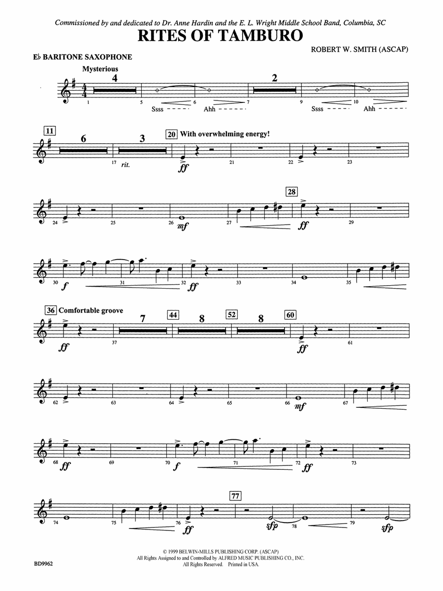 Rites of Tamburo: E-flat Baritone Saxophone