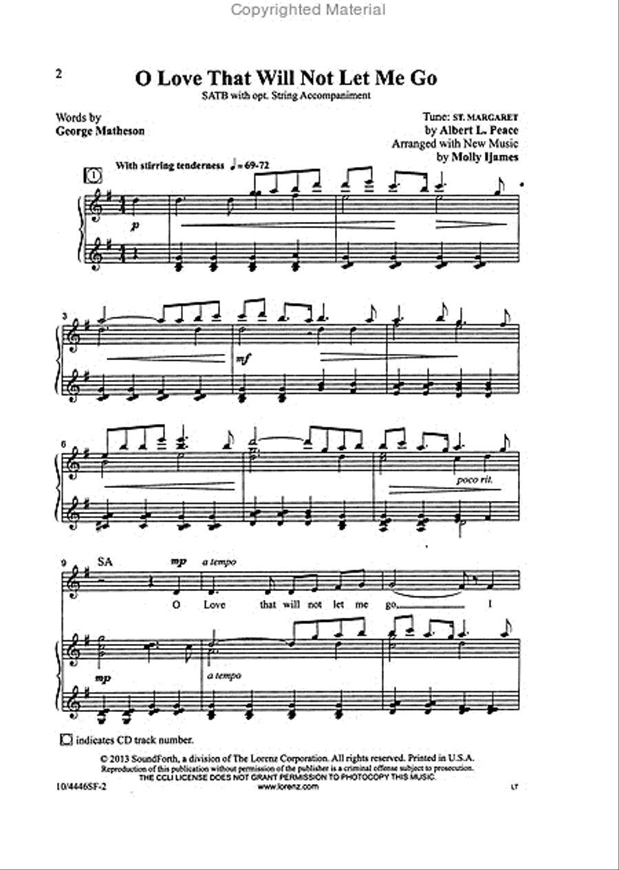 O Love That Will Not Let Me Go 4-Part scores gallery preview page 2