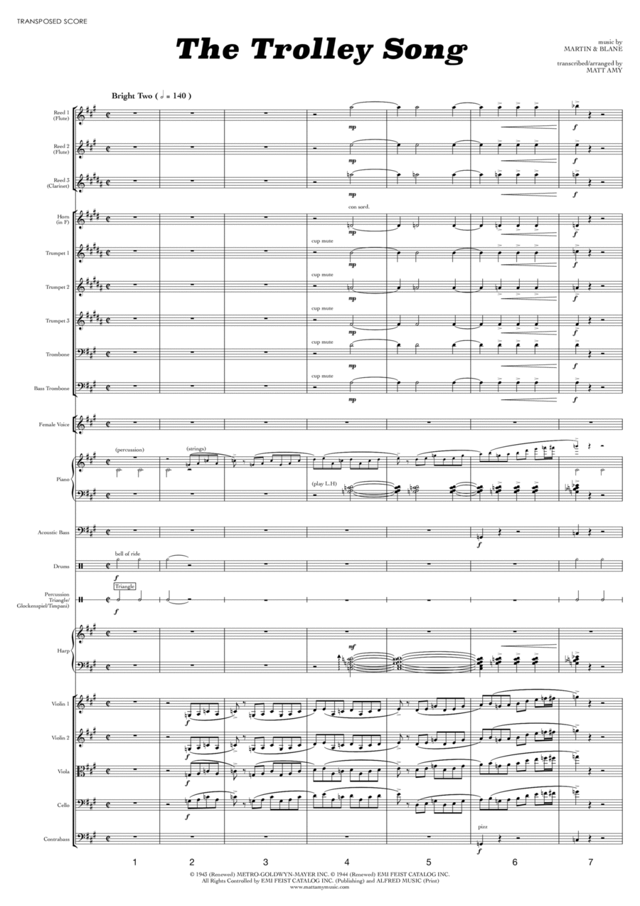 The Trolley Song Full Orchestra scores gallery preview page 1