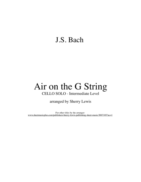 Air on the G String for Cello Solo, J.S. Bach image number null