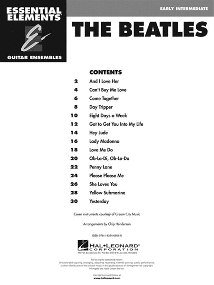 The Beatles – 15 Classic Songs Arranged for Three or More Guitarists Guitar Ensemble scores gallery preview page 3