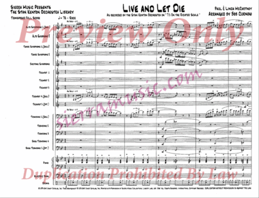 Live and Let Die Live and Let Die Jazz Ensemble scores gallery preview page 2