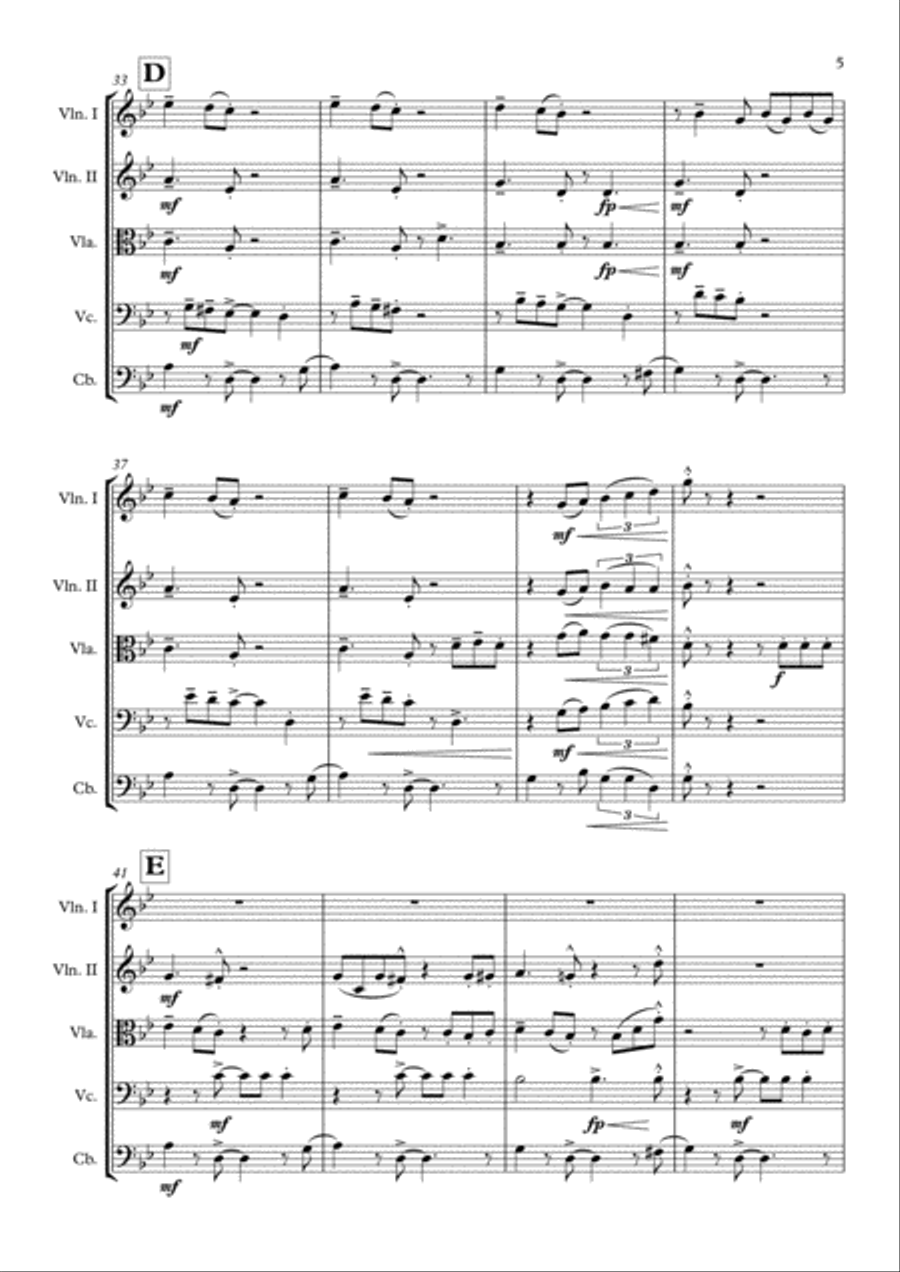 Sway (Quien Sera) String Quintet scores gallery preview page 6