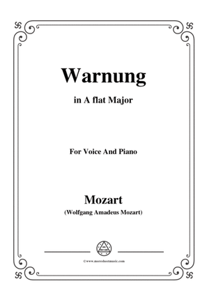 Mozart-Warnung,in A flat Major,for Voice and Piano