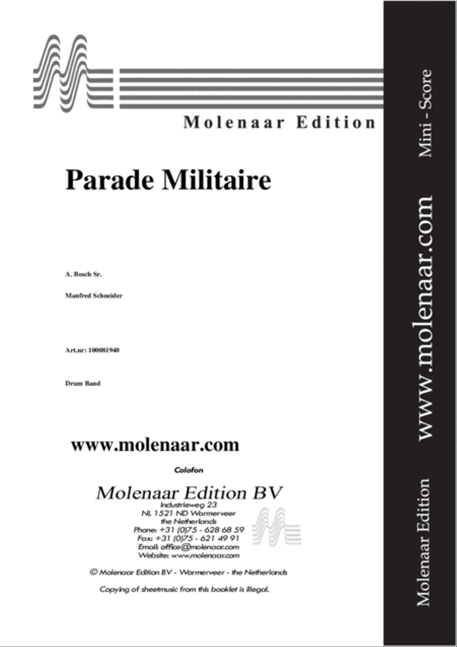 Parade Militair Percussion scores gallery preview page 2