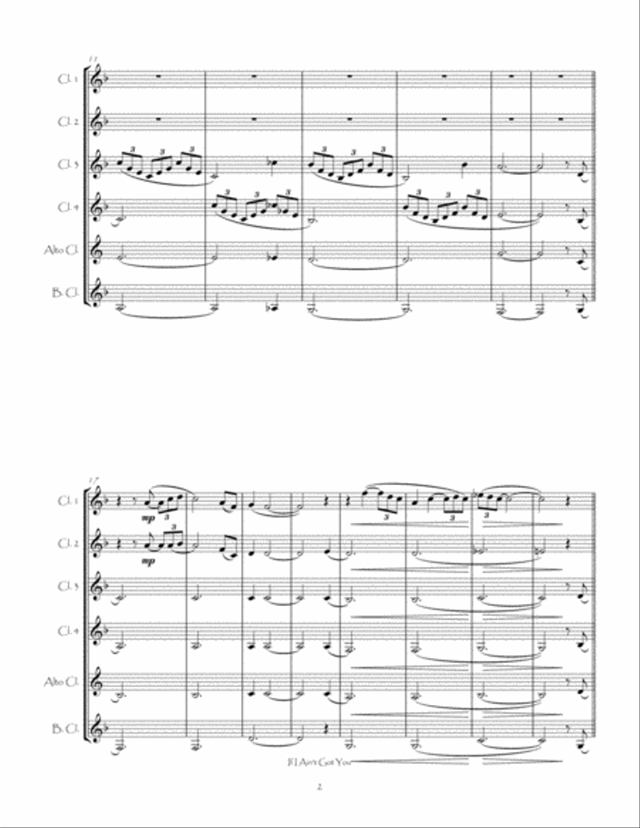 If I Ain't Got You Clarinet Choir scores gallery preview page 4