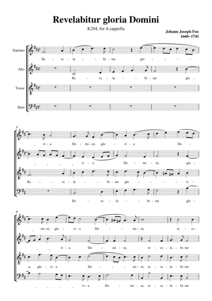 Fux-Revelabitur gloria Domini,K284,in b minor,for A cappella