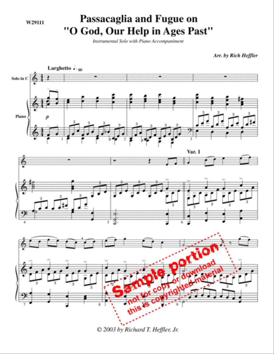 O God, Our Help....Passacaglia /Fugue Flute Solo scores gallery preview page 2