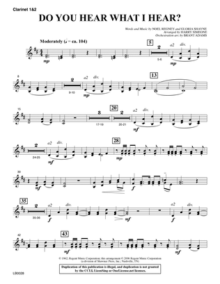 Do You Hear What I Hear? (Orchestration) (arr. Harry Simeone) - Clarinet 1 & 2