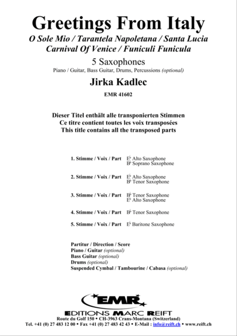 Greetings From Italy Saxophone Quintet scores gallery preview page 2