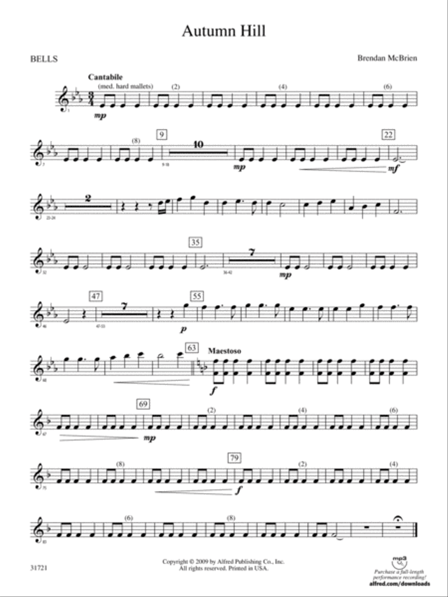Autumn Hill: Bells Autumn Hill: Bells Concert Band scores gallery preview page 1
