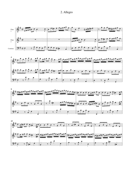 Trio sonata QV 2 Anh. 12a for 2 flutes and continuo in E minor