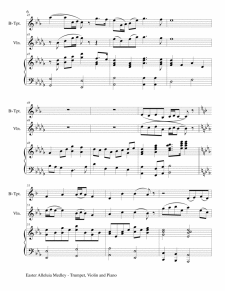 EASTER ALLELUIA MEDLEY (Trio – Bb Trumpet, Violin/Piano) Score and Parts image number null