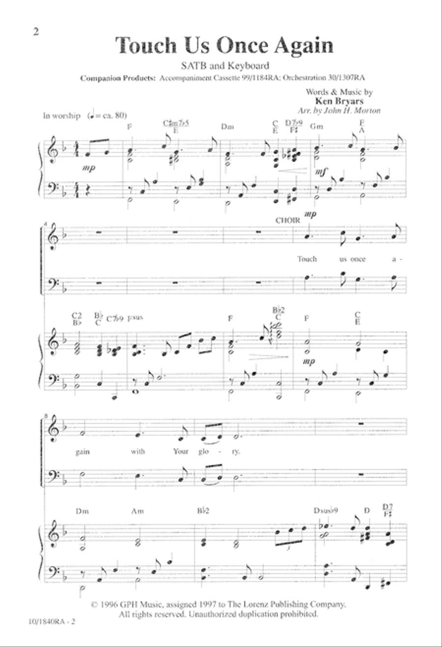Touch Us Once Again 4-Part scores gallery preview page 2