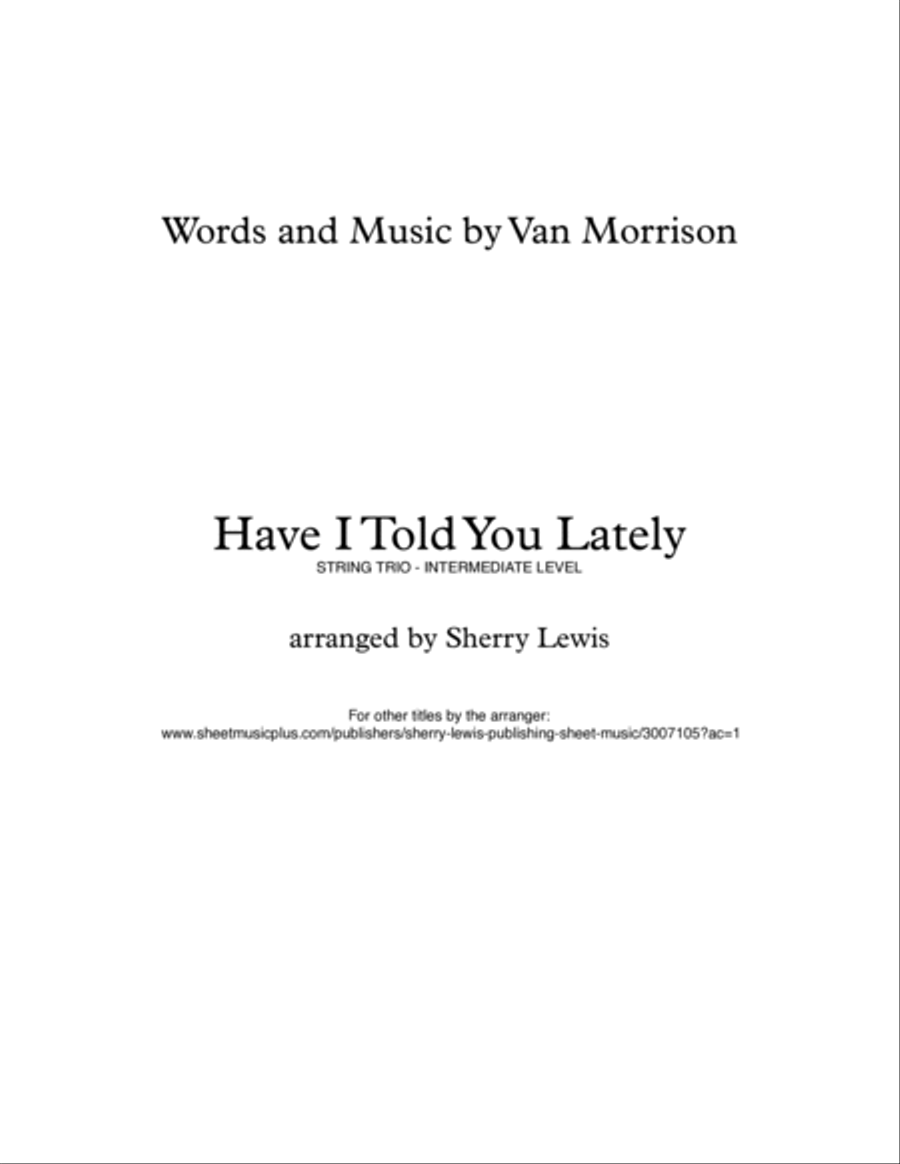 Have I Told You Lately String Trio scores gallery preview page 2