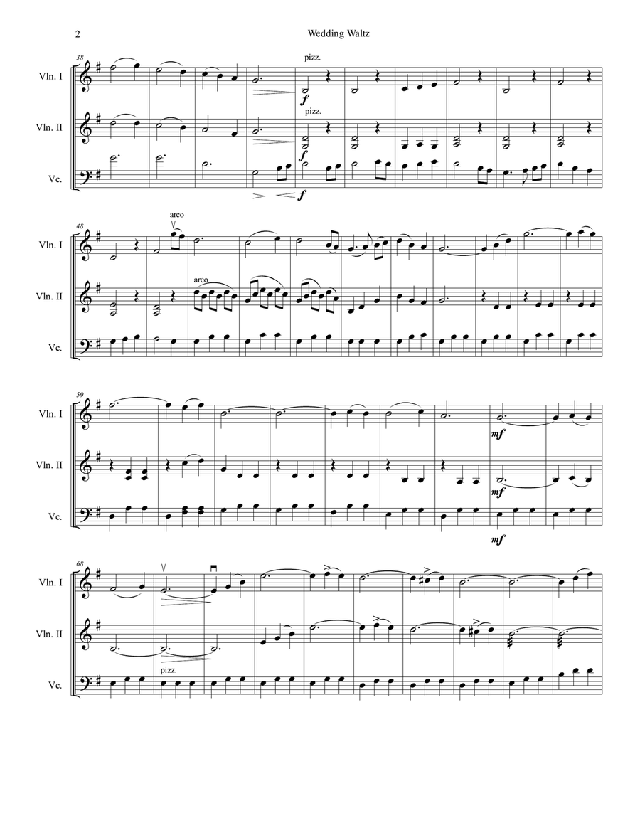 Wedding Waltz -- String Trio String Trio scores gallery preview page 2