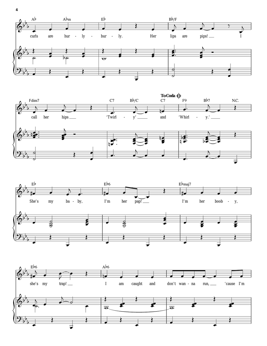 Honey Bun Piano, Vocal scores gallery preview page 4