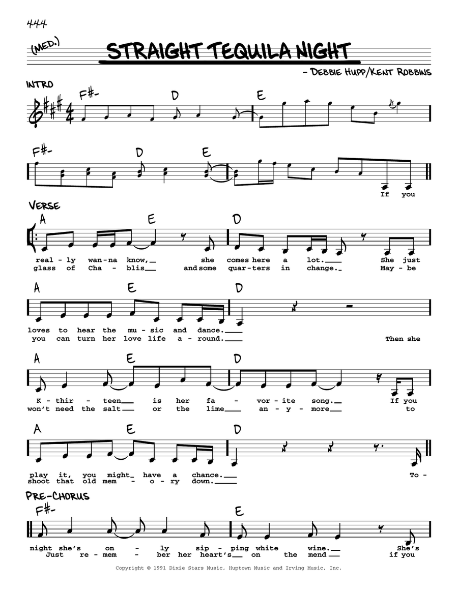 Straight Tequila Night Straight Tequila Night Voice scores gallery preview page 1