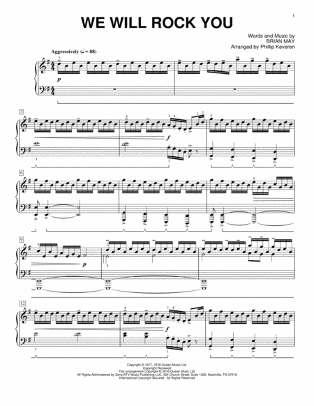 We Will Rock You [Classical version] (arr. Phillip Keveren)