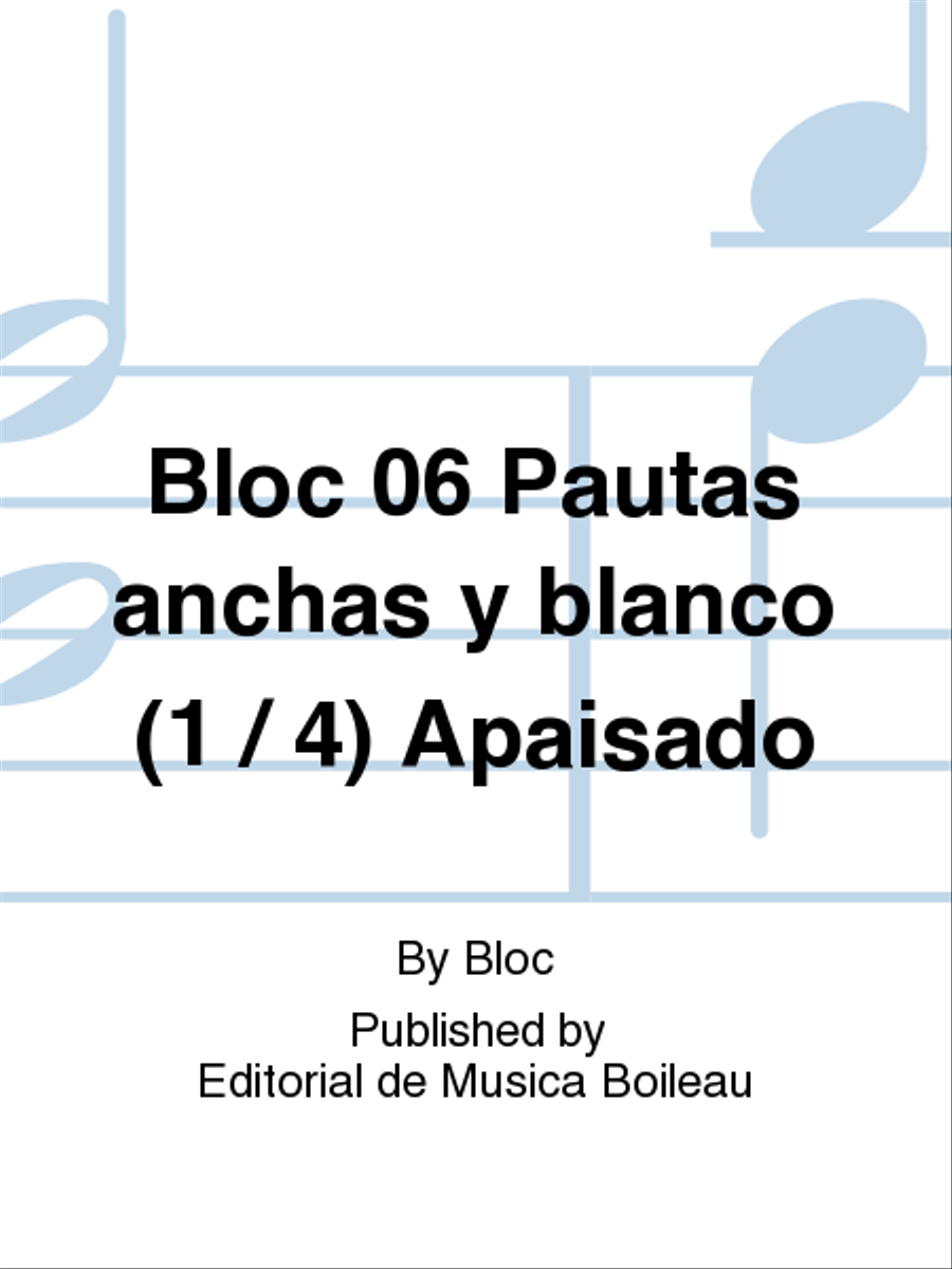 Bloc 06 Pautas anchas y blanco (1 / 4) Apaisado Staff Paper scores gallery preview page 1