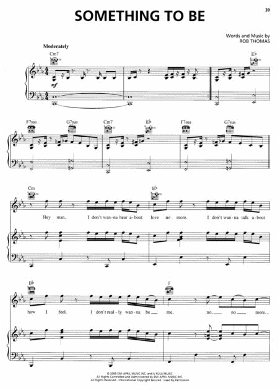 Rob Thomas - Something to Be Piano, Vocal, Guitar scores gallery preview page 2
