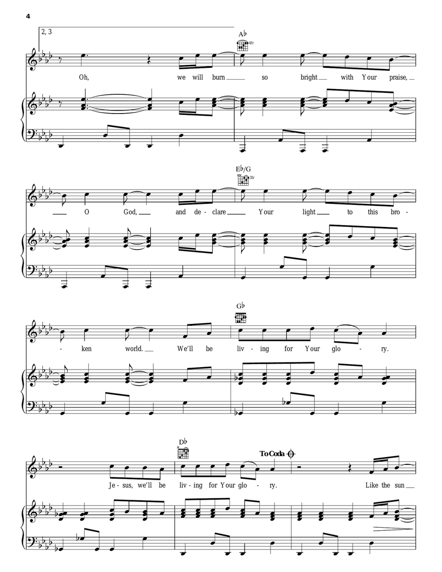 Shine Piano, Vocal, Guitar scores gallery preview page 4
