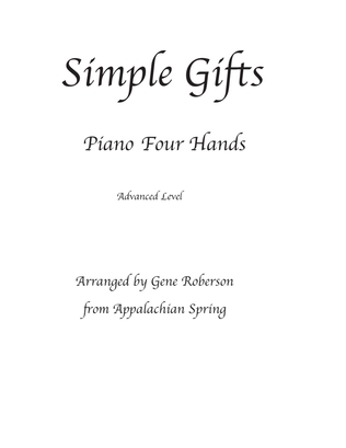 Simple Gifts Advanced Piano Duet
