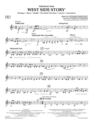 Book cover for West Side Story (Selections for Flex-Band) (arr. Michael Sweeney) - Pt.4 - F Horn
