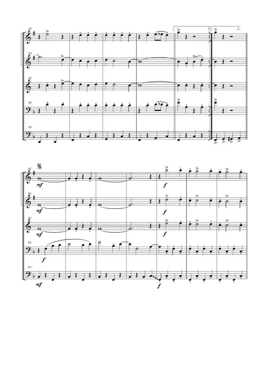 Ob-La-Di, Ob-La-Da Brass Ensemble scores gallery preview page 5