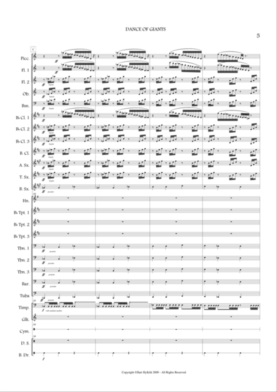 DANCE OF GIANTS for Concert Band Concert Band scores gallery preview page 5