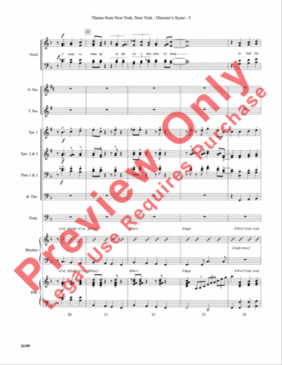 Theme from New York, New York Choir scores gallery preview page 6