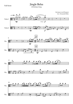Jingle Bells - Jazz Version (Christmas Song) for Viola Duo