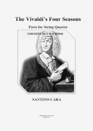 Book cover for Concerto No.2 in G minor Op.8 Summer RV 315 for String Quartet