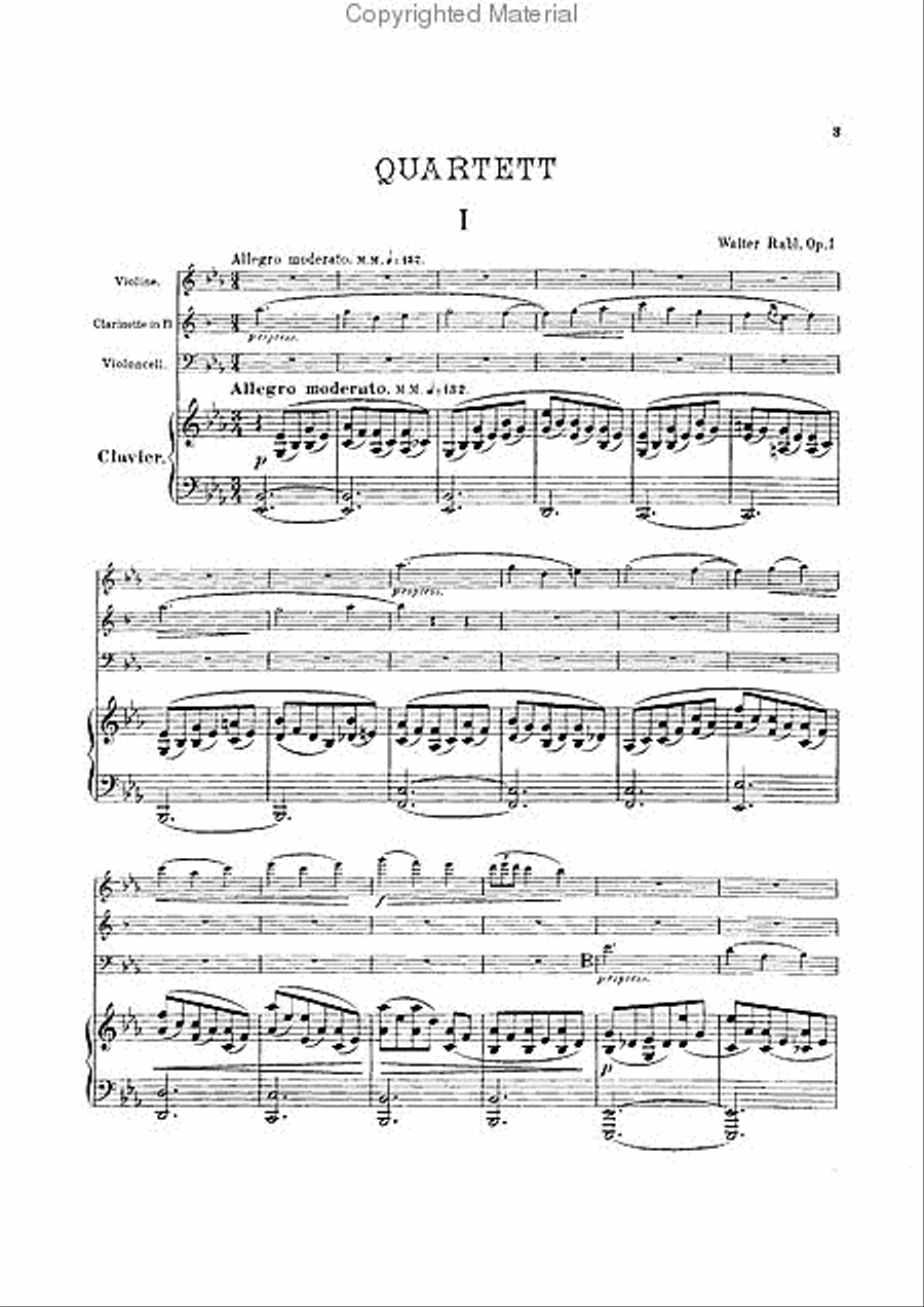 Quartet, Op. 1 A Clarinet scores gallery preview page 2
