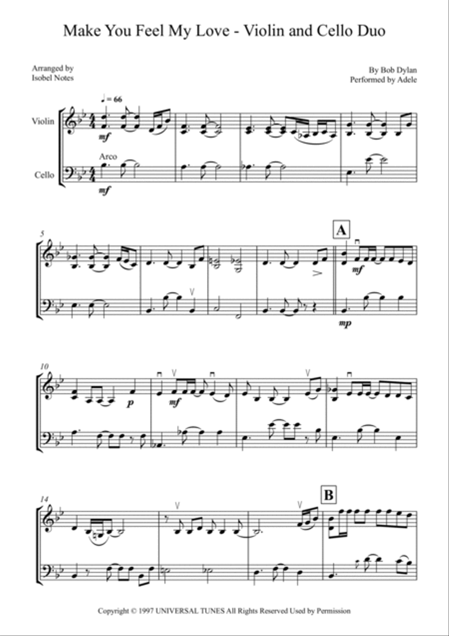 Make You Feel My Love String Duet scores gallery preview page 3