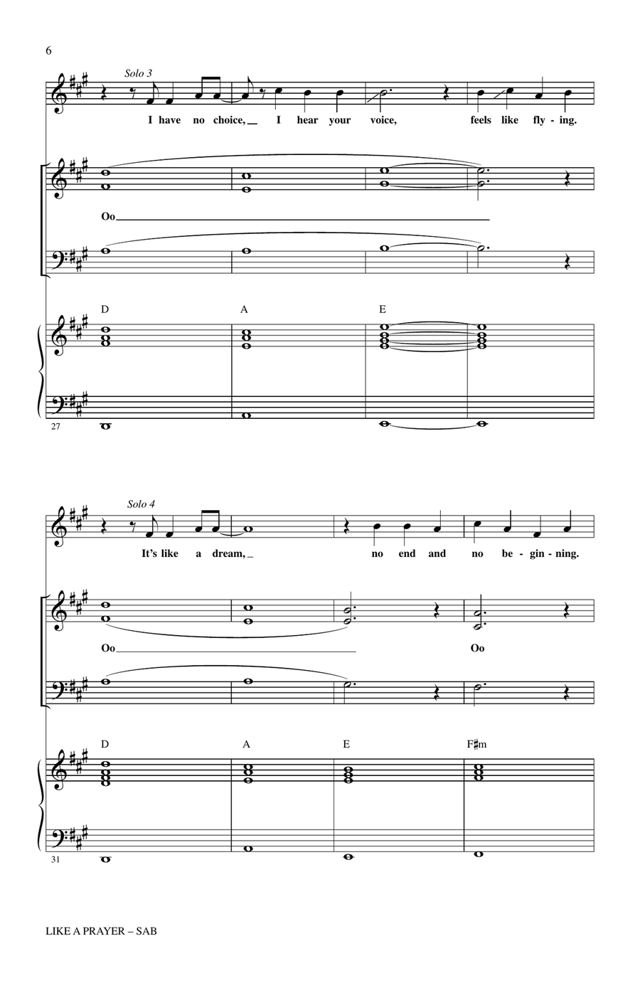Like A Prayer (adapt. Mark Brymer) 3-Part scores gallery preview page 5